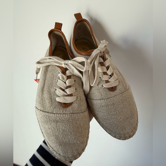 Michael Kora Beige Canvas Espadrille Sneakers